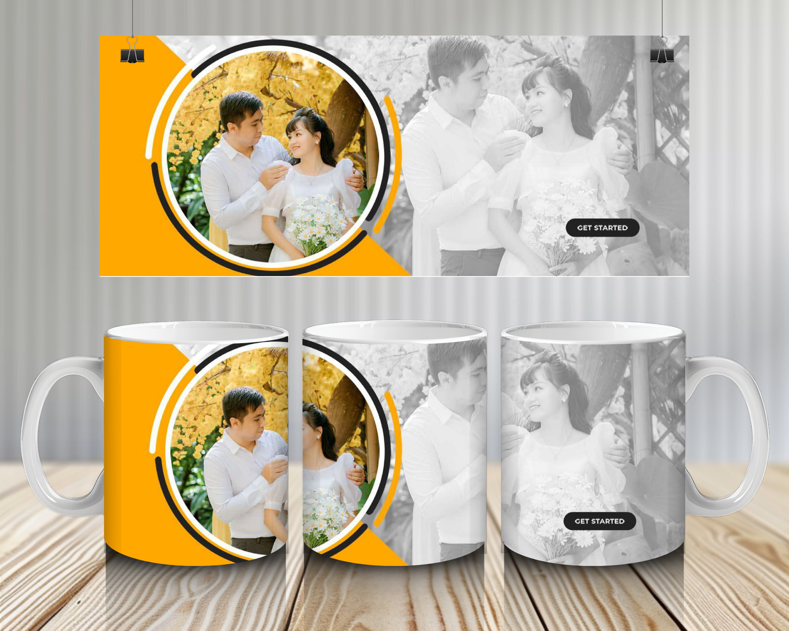 Personalized Premium White Mug – Custom Photo & Name Printed Ceramic Coffee Mug