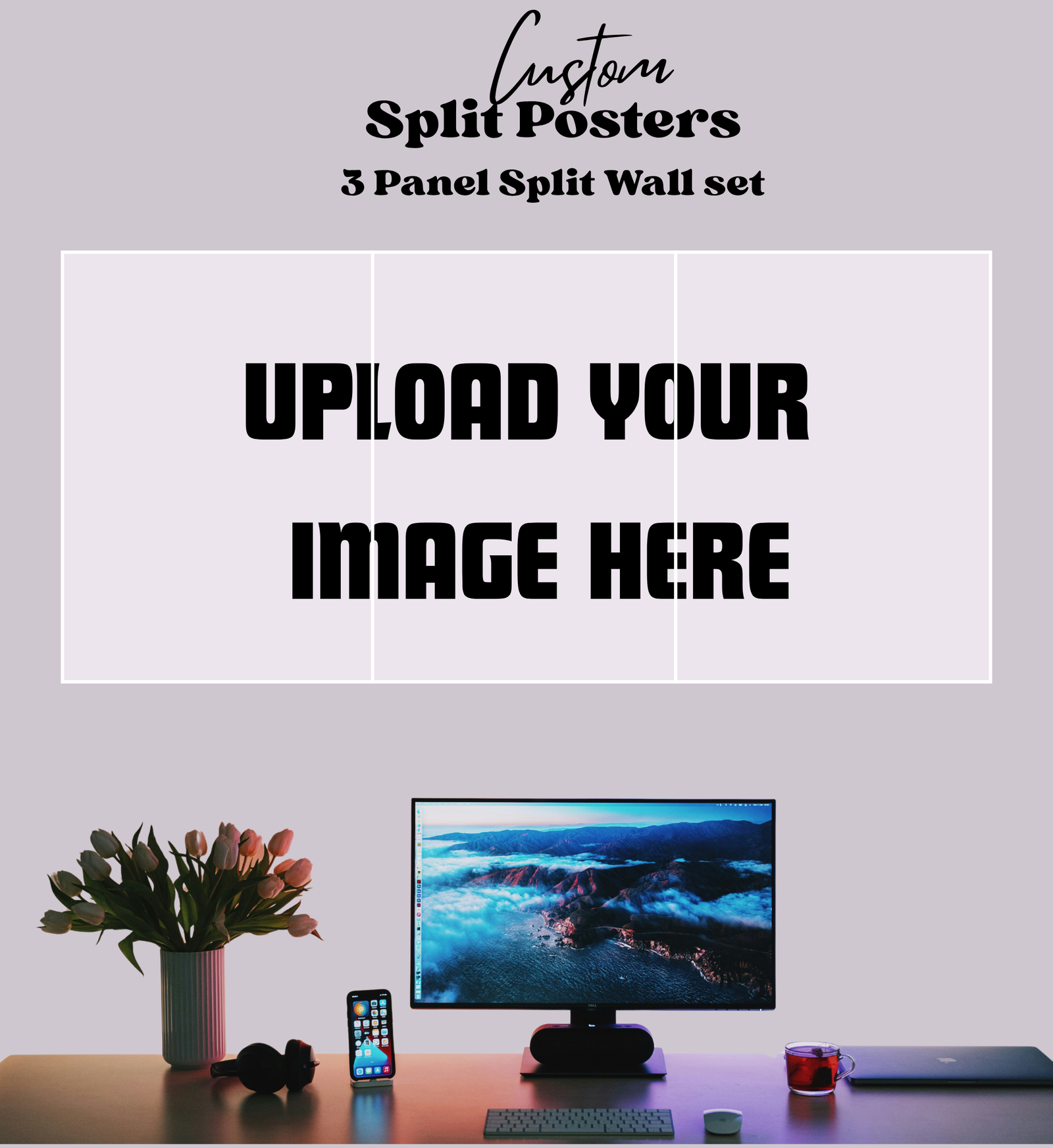 Custom Poster | 3-Panel Split Poster | Premium Wall Art
