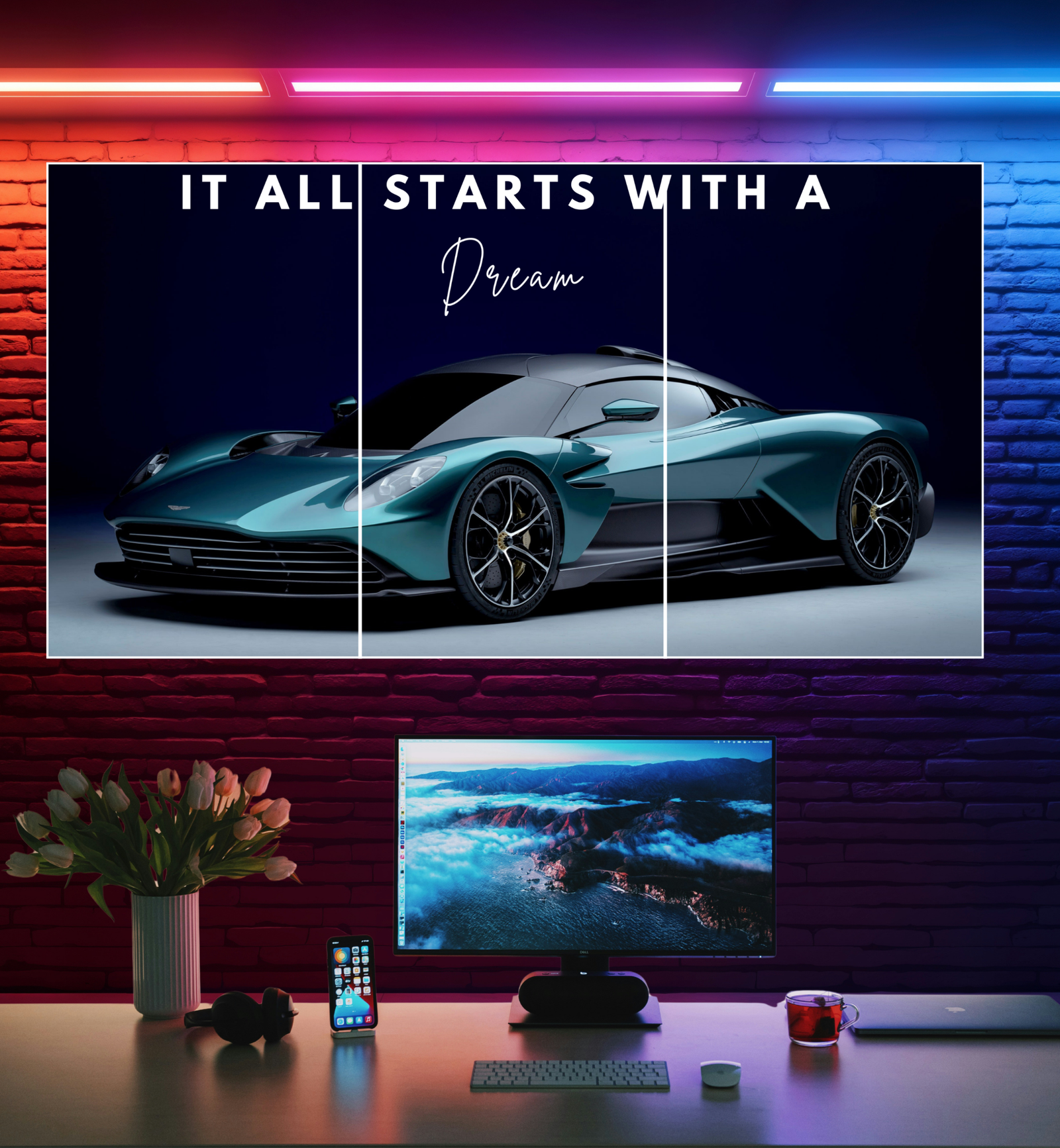 Car Motivation Split Poster (3 Panel) | RTP Quote Split Poster #11 | Split Posters