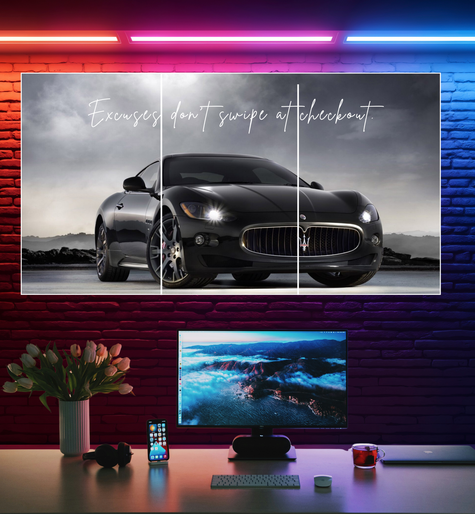 Car Motivation Split Poster (3 Panel) | RTP Quote Split Poster #29 | Split Posters